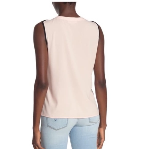Calvin Klein Tipped Split Neck Tank Top - Picture 2 of 8